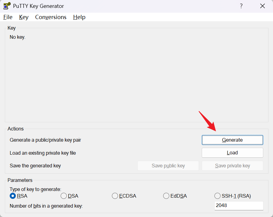 PuTTY使用教程:从密码登录到密钥免密连接VPS 7 PuTTYgen 1