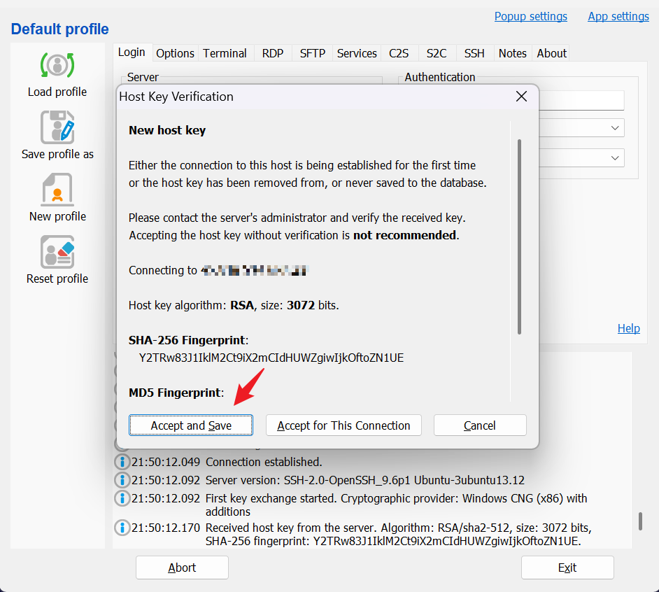 Bitvise SSH Client使用教程:图形化连接VPS,文件传输不用再敲命令 4 bitvise-ssh-client-tutorial-login-1