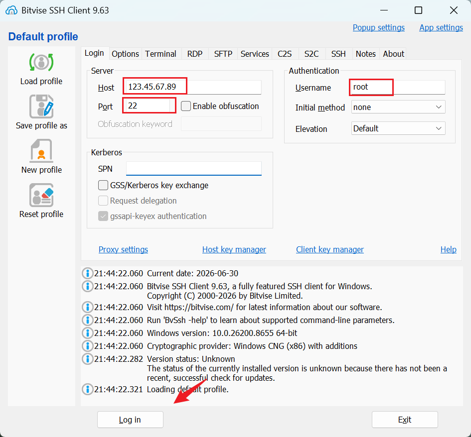 Bitvise SSH Client使用教程:图形化连接VPS,文件传输不用再敲命令 3 bitvise ssh client tutorial login
