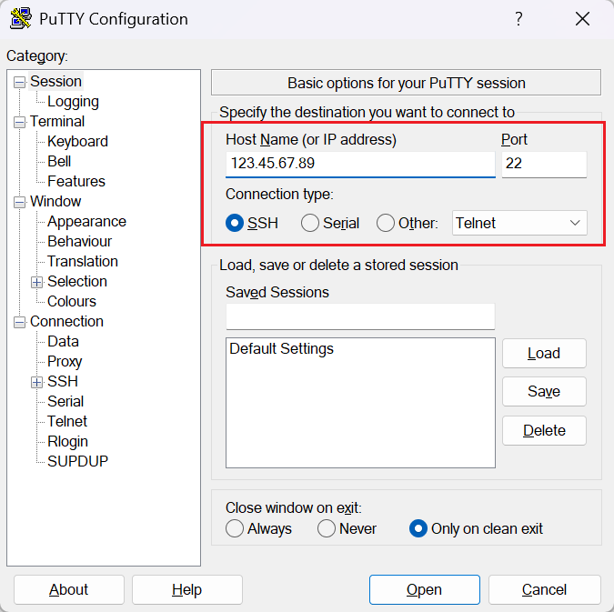 PuTTY使用教程:从密码登录到密钥免密连接VPS 3 putty basic login