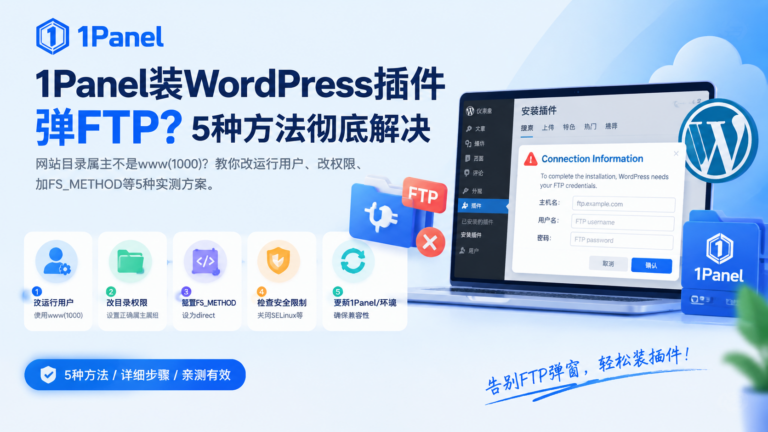 1panel-wordpress-install-plugin-ftp-fix